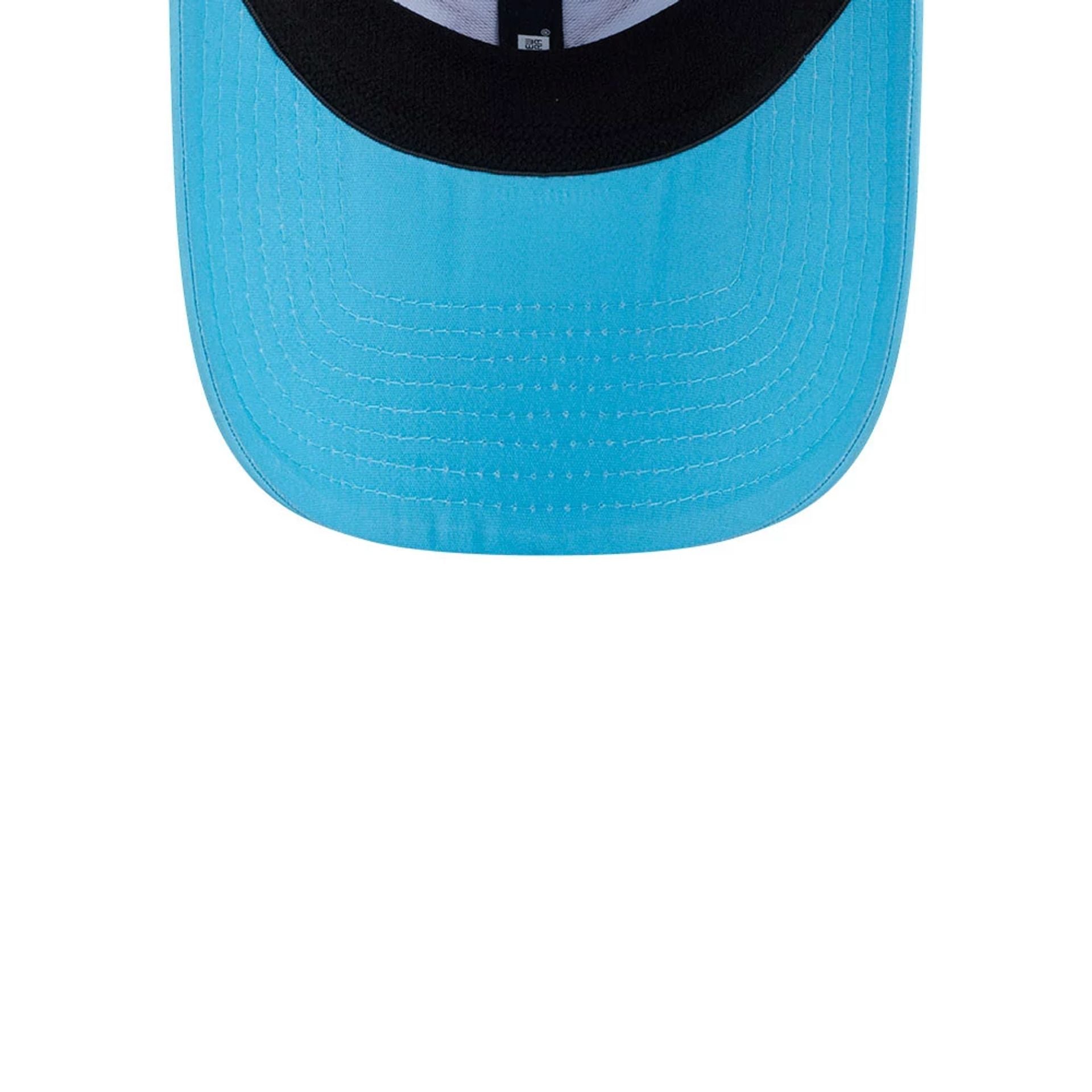 This is a Majesticks LIV Golf 2025 Bright Blue 9FORTY Adjustable Cap 7