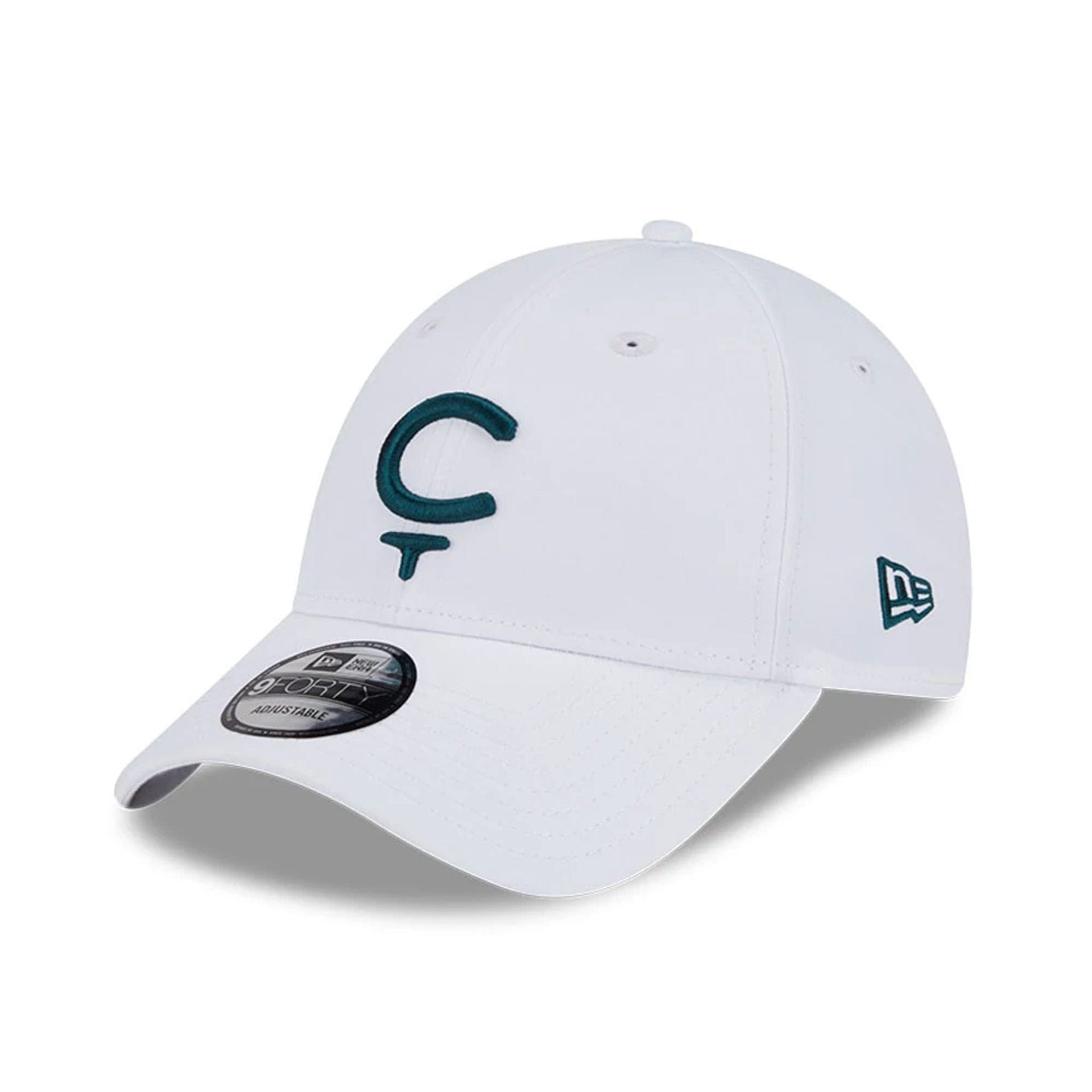This is a Cleeks LIV Golf 2025 White 9FORTY Adjustable Cap 1