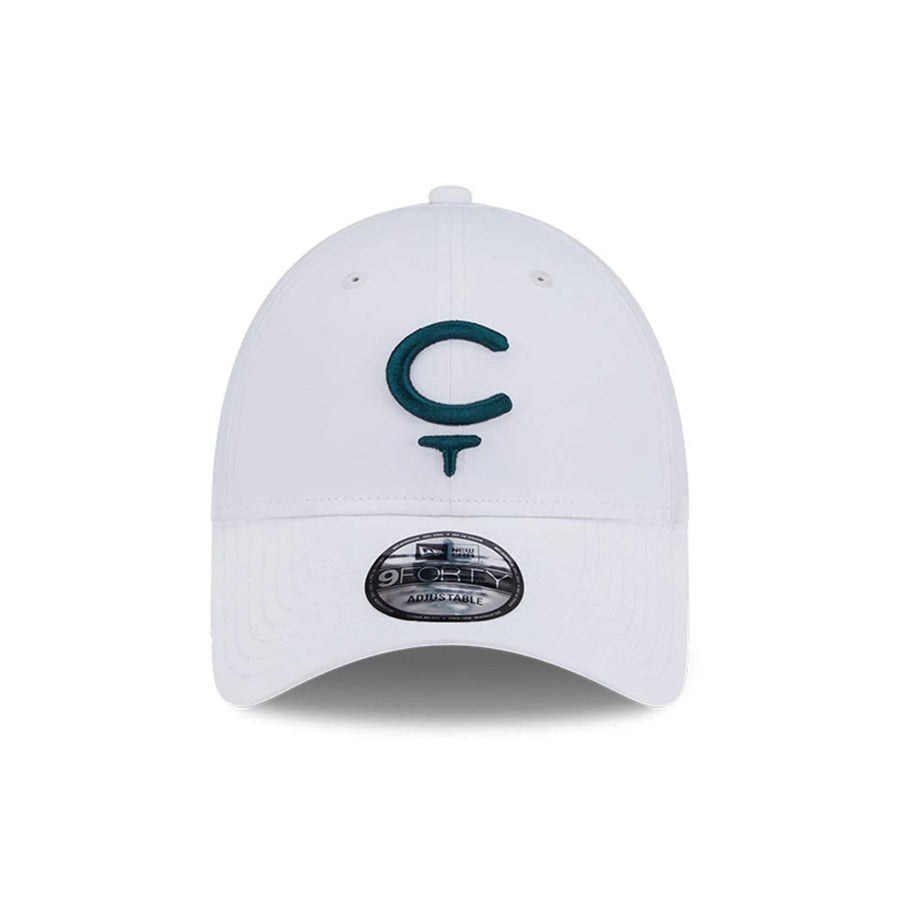 This is a Cleeks LIV Golf 2025 White 9FORTY Adjustable Cap 2
