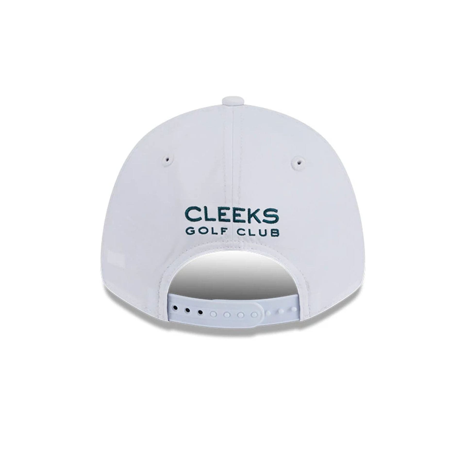 This is a Cleeks LIV Golf 2025 White 9FORTY Adjustable Cap 4
