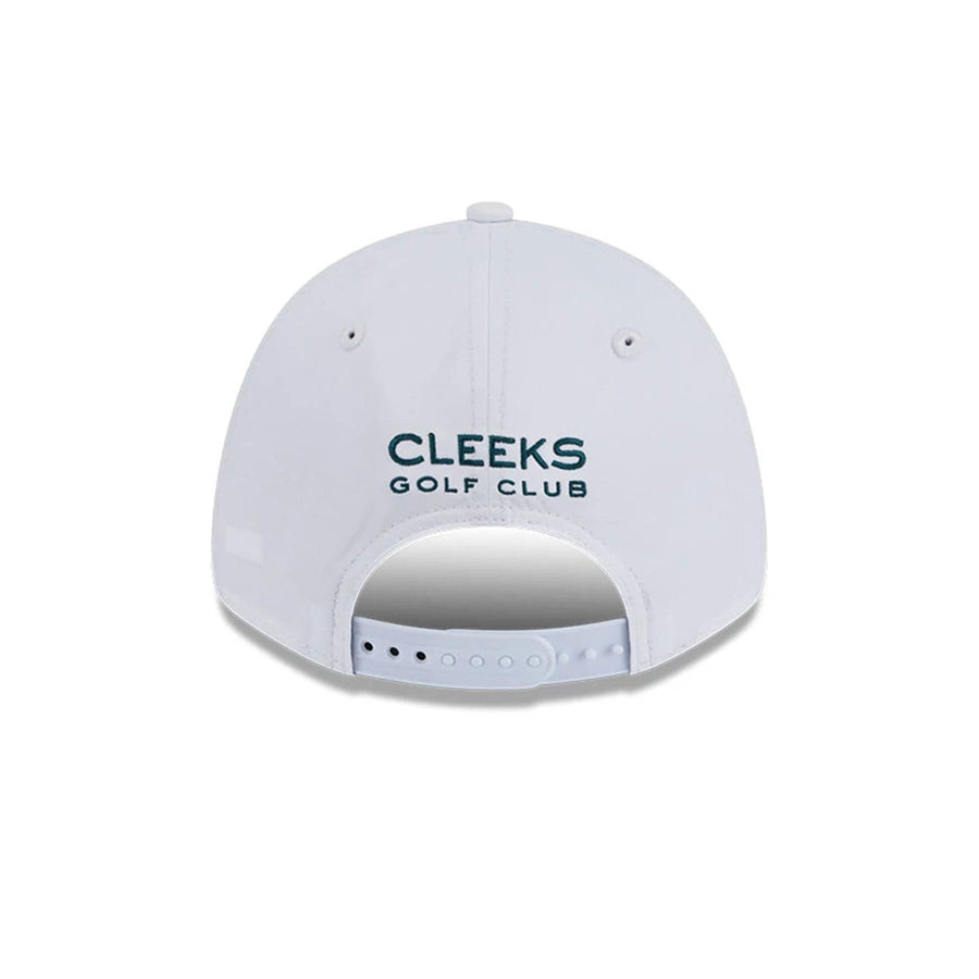 This is a Cleeks LIV Golf 2025 White 9FORTY Adjustable Cap 4