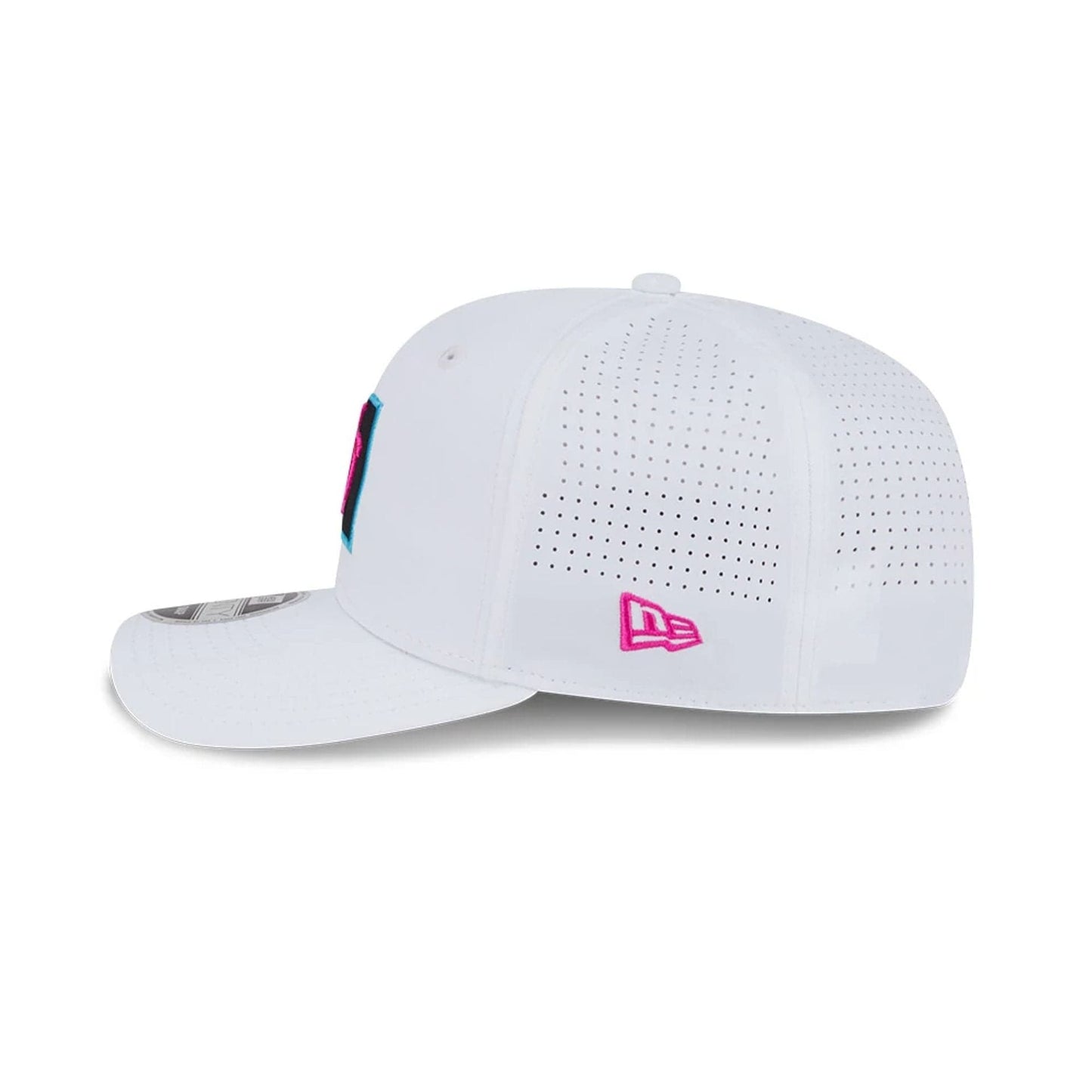 This is a Rangegoats LIV Golf 2025 White 9SEVENTY Stretch Snap Adjustable Cap 4