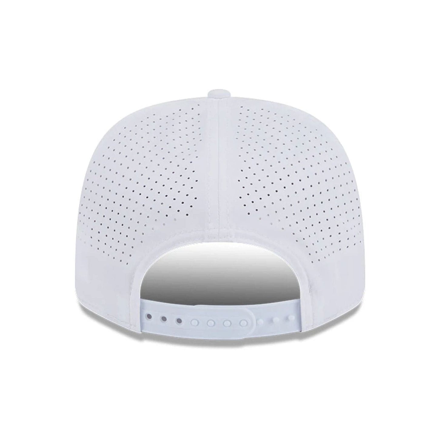 This is a Rangegoats LIV Golf 2025 White 9SEVENTY Stretch Snap Adjustable Cap 6