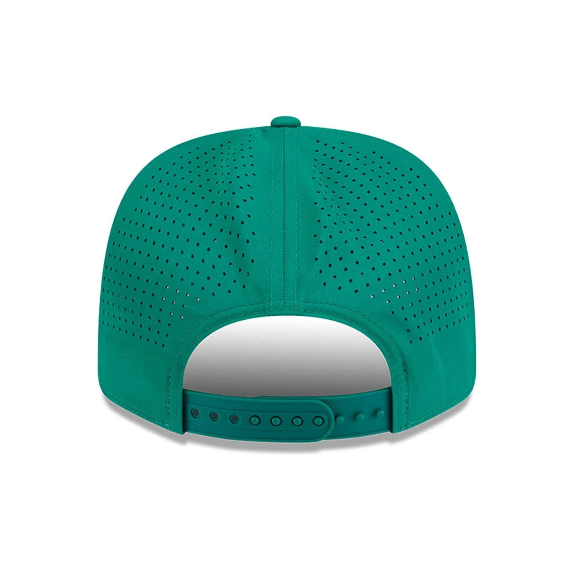 This is a Stinger LIV Golf 2025 Green 9SEVENTY Stretch Snap Adjustable Cap 6