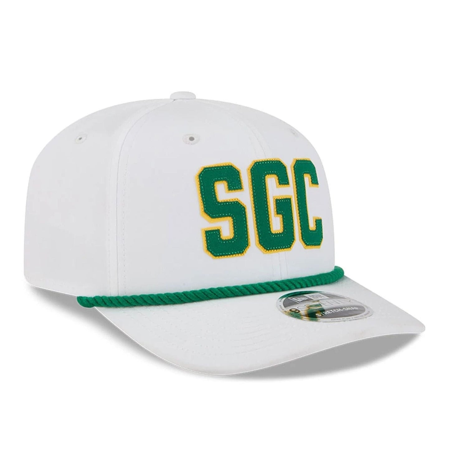 This is a Stinger LIV Golf 2025 White 9SEVENTY Stretch Snap Adjustable Cap 3