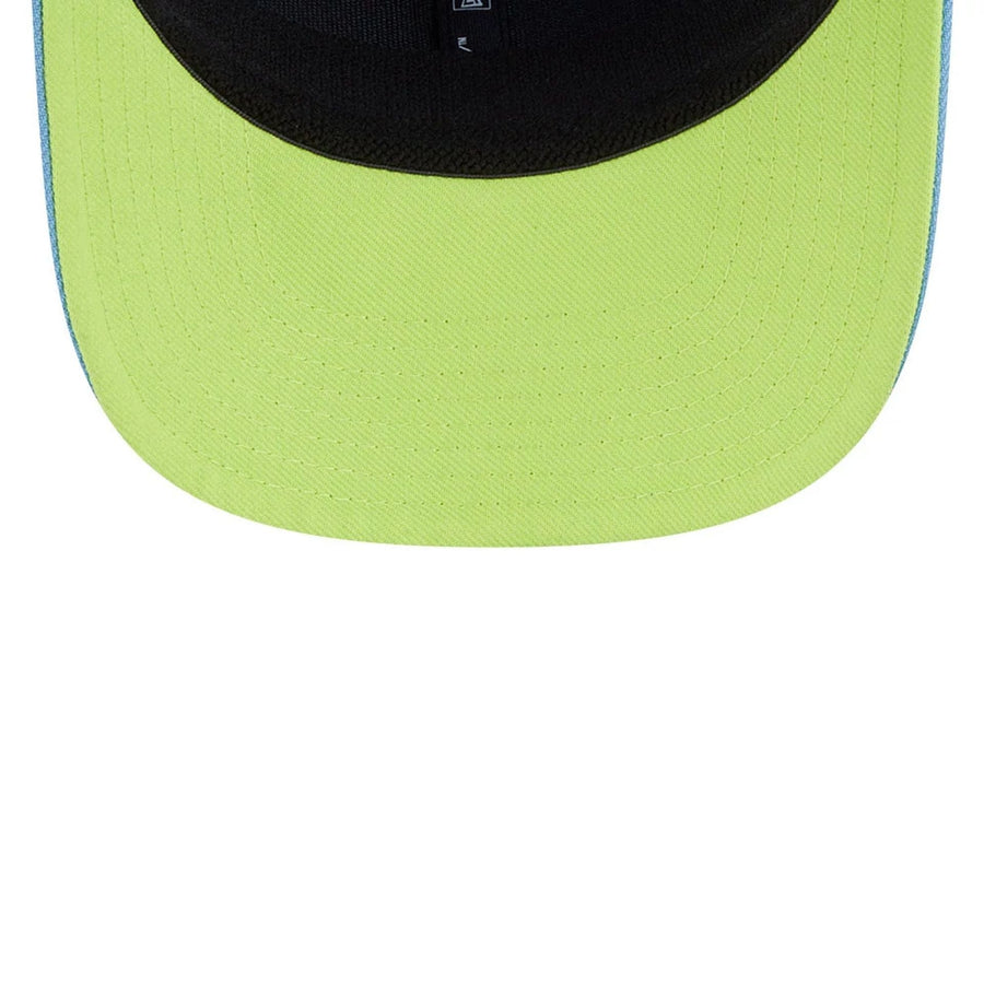 This is a LIV Golf 2025 Pastel Blue 9SEVENTY Stretch Snap Adjustable Cap 2