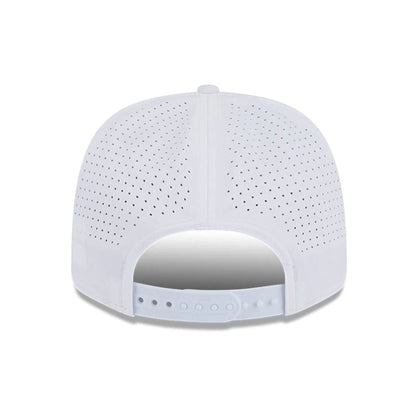 This is a LIV Golf 2025 White 9SEVENTY Stretch Snap Adjustable Cap 7