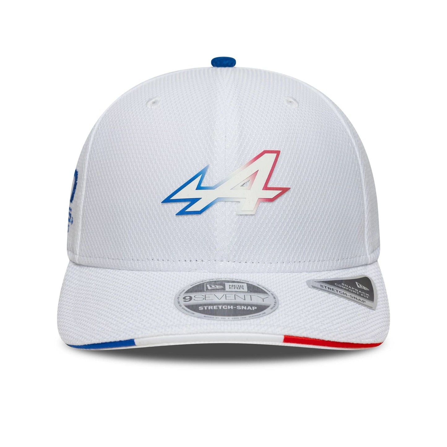 This is a Alpine Racing Le Mans White 9SEVENTY Stretch Snap Adjustable Cap 2
