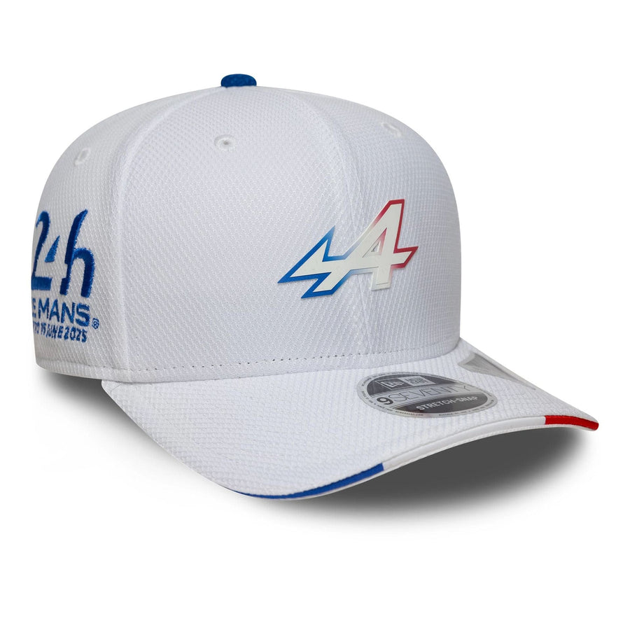 This is a Alpine Racing Le Mans White 9SEVENTY Stretch Snap Adjustable Cap 1
