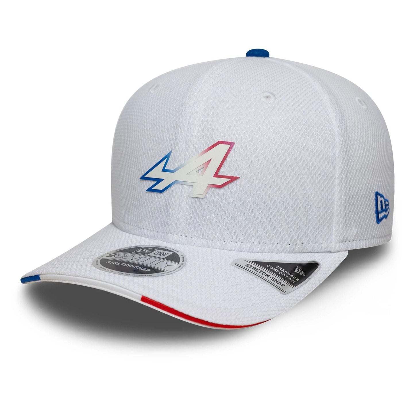 This is a Alpine Racing Le Mans White 9SEVENTY Stretch Snap Adjustable Cap 3