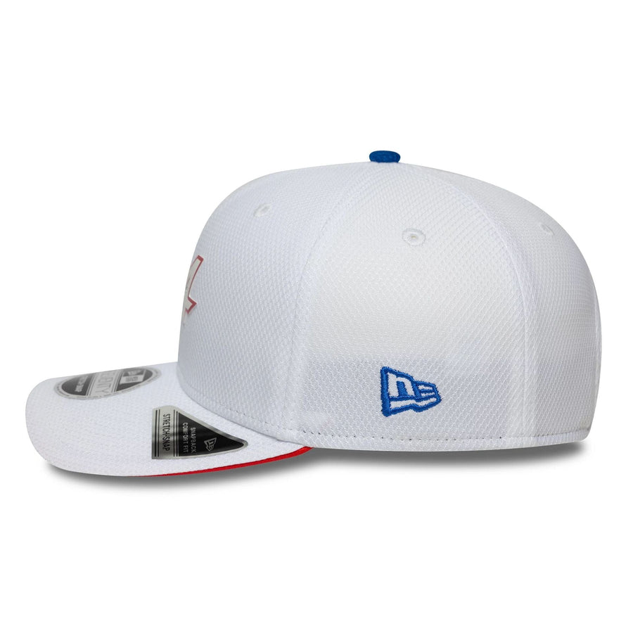This is a Alpine Racing Le Mans White 9SEVENTY Stretch Snap Adjustable Cap 5