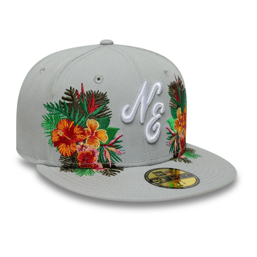 This is a New Era Flower Grey 59FIFTY Fitted Cap 4