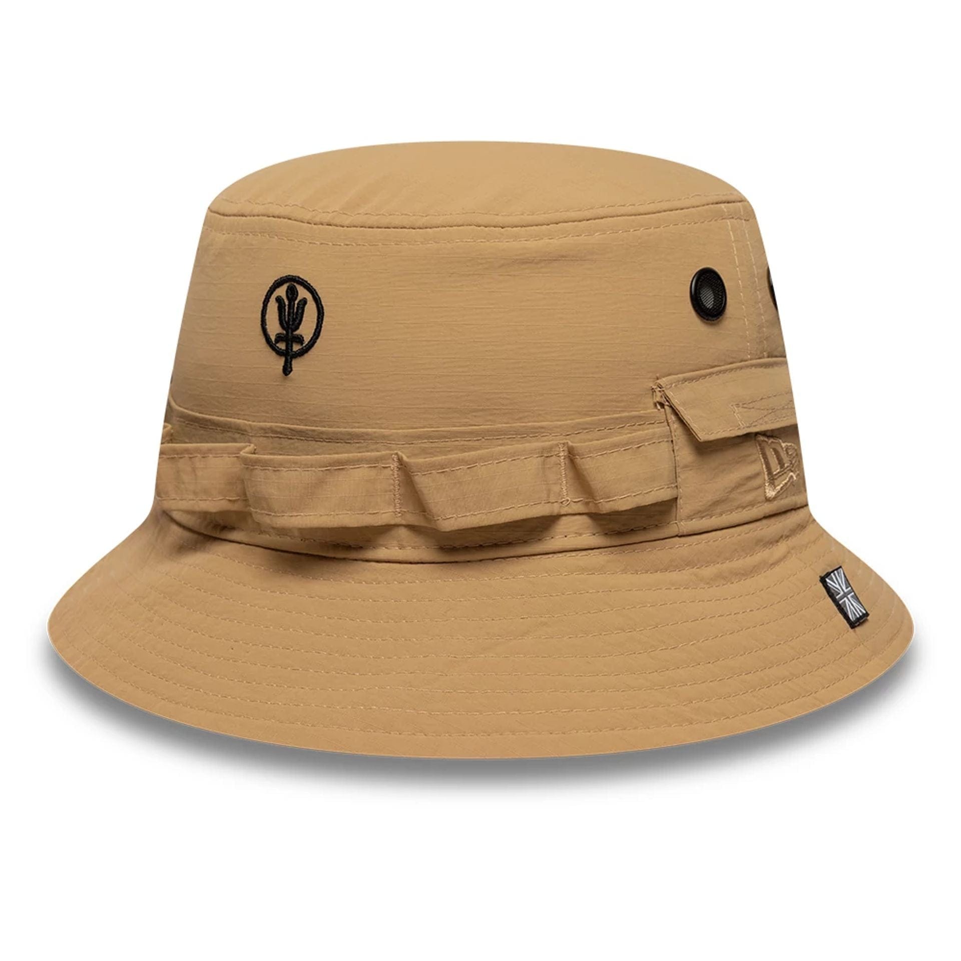 This is a Thrudark x New Era Ripstop Beige Adventure Bucket Hat 4