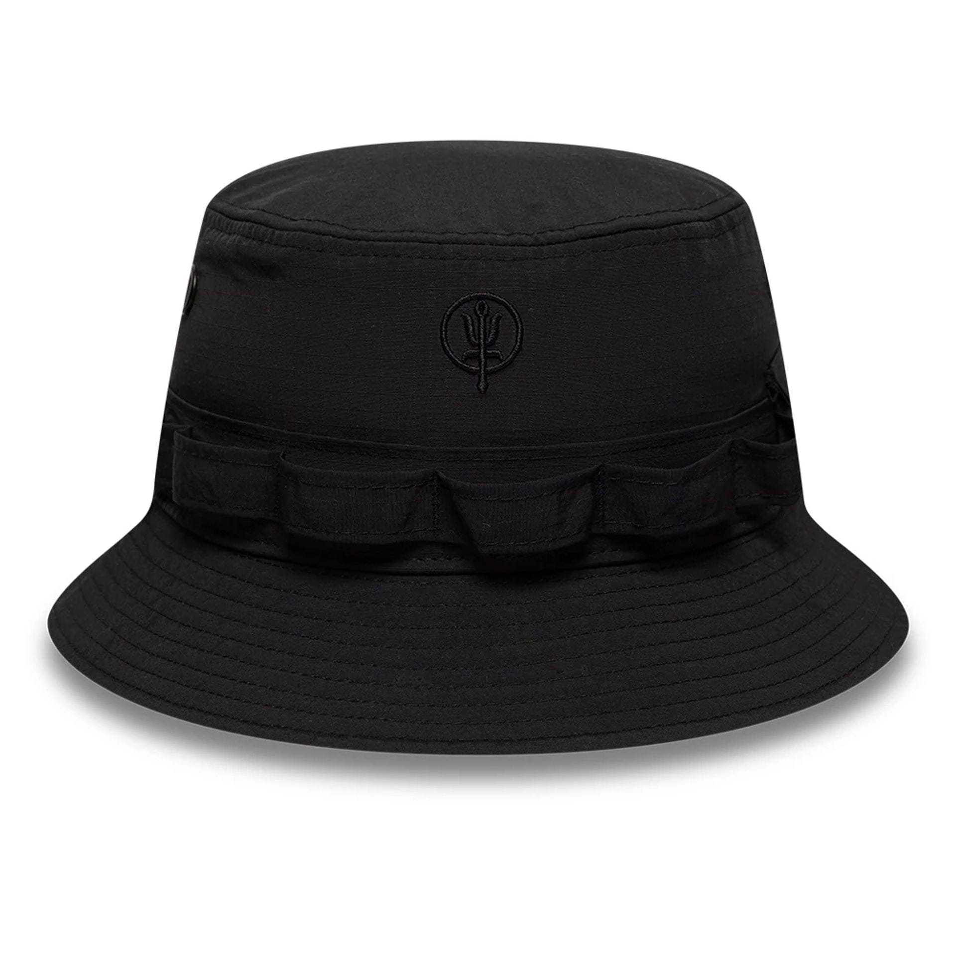 This is a Thrudark x New Era Ripstop Black Adventure Bucket Hat 1