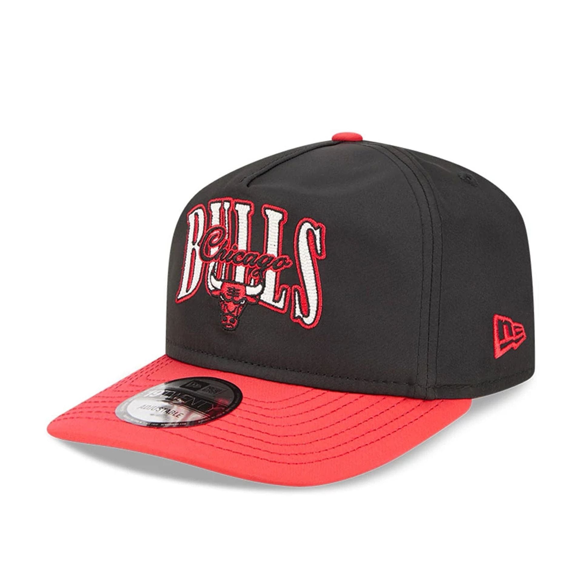 This is a Chicago Bulls Dual Logo Black Golfer Adjustable Cap 1