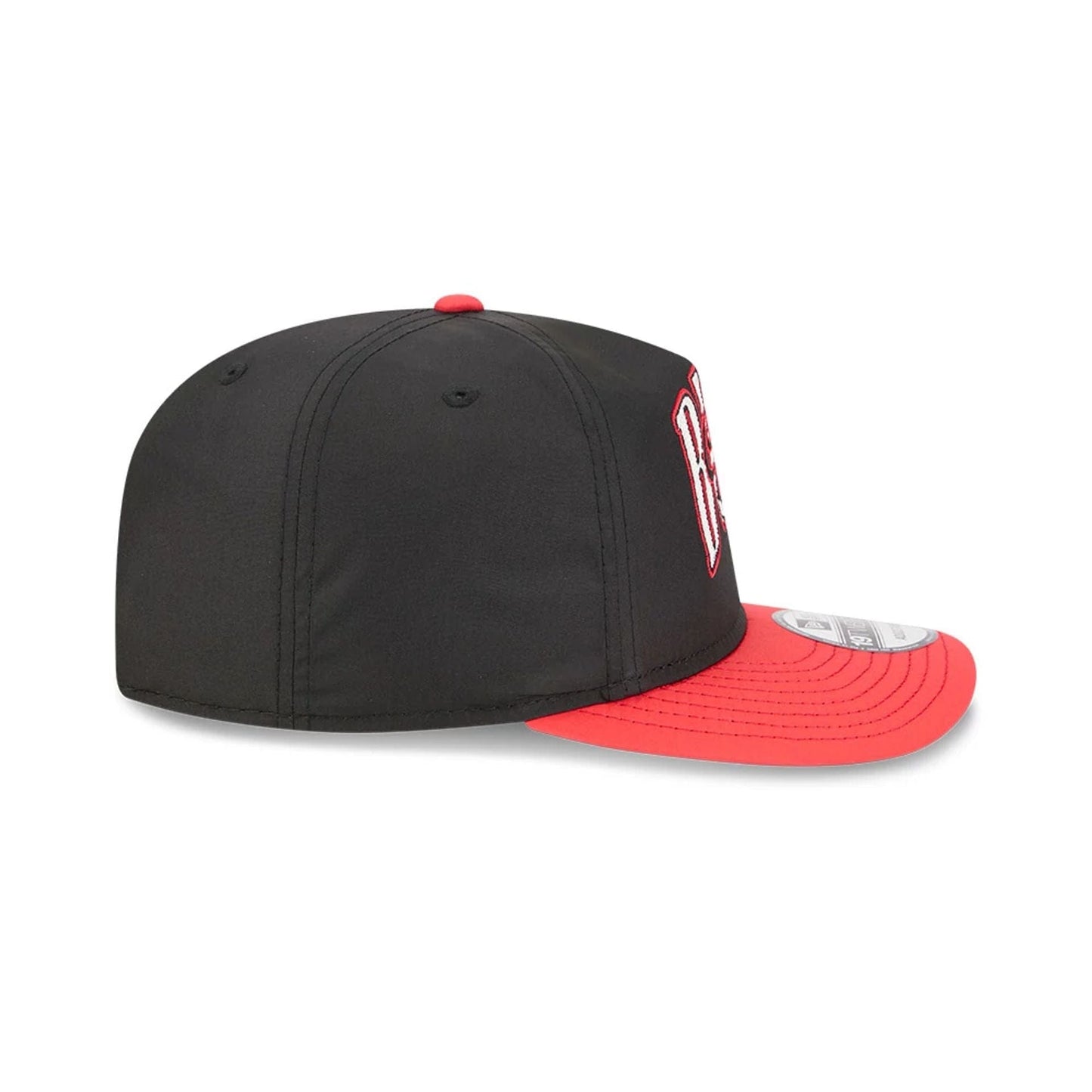 This is a Chicago Bulls Dual Logo Black Golfer Adjustable Cap 6