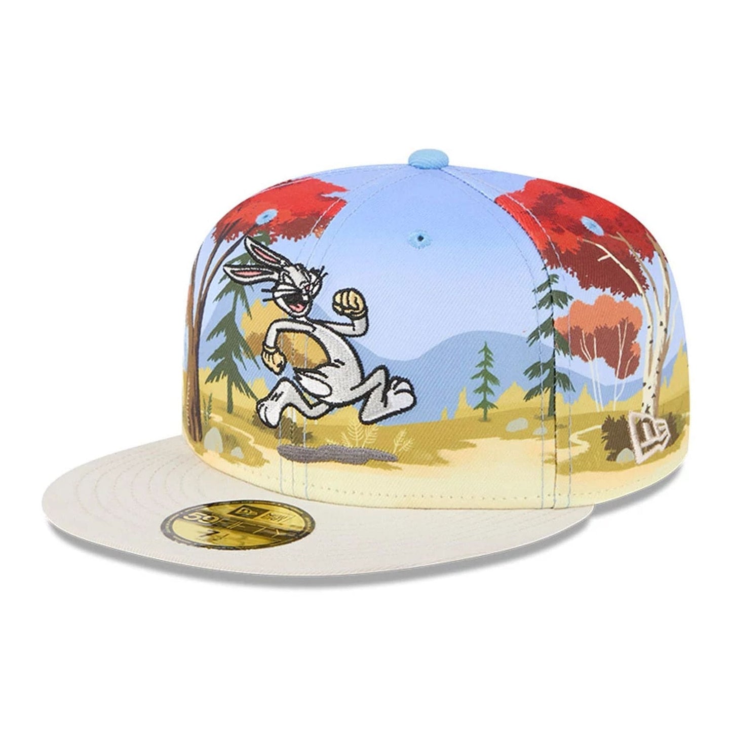 This is a Multi Character Looney Tunes Cream 59FIFTY Fitted Cap 4
