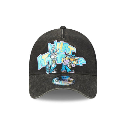 This is a Multi Character Looney Tunes Black 9FORTY A-Frame Trucker Adjustable Cap 3
