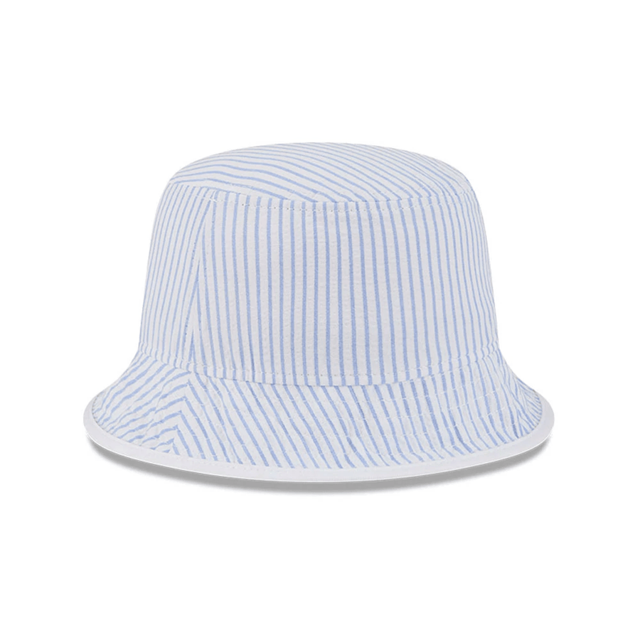 This is a New Era Pinstripe Pastel Blue Bucket Hat 3