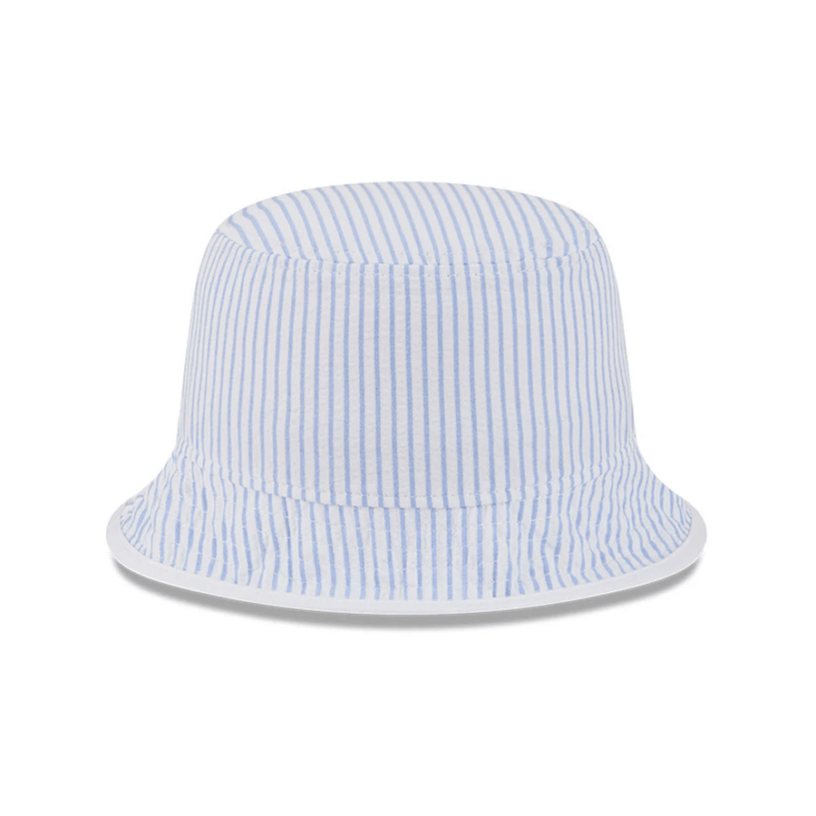 This is a New Era Pinstripe Pastel Blue Bucket Hat 4
