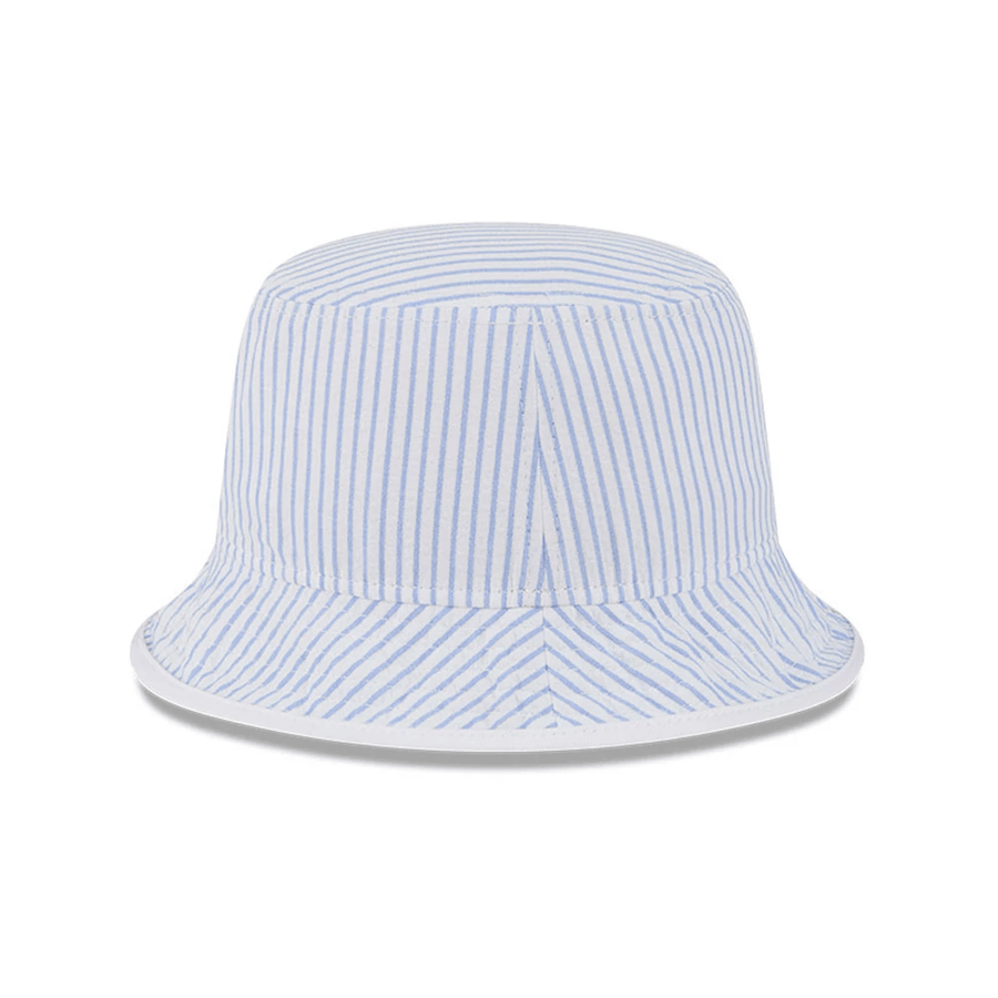 This is a New Era Pinstripe Pastel Blue Bucket Hat 6