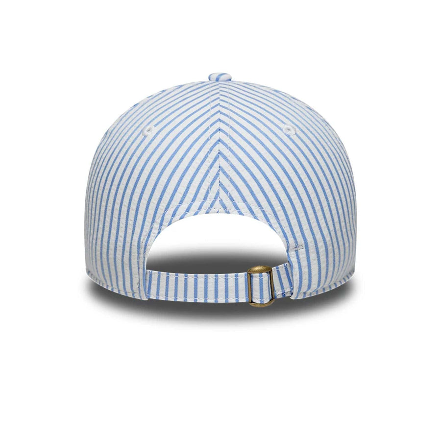 This is a New Era Pinstripe Pastel Blue 9TWENTY Adjustable Cap 6