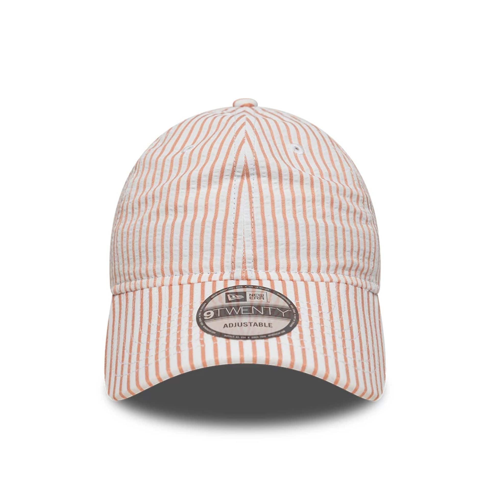 This is a New Era Pinstripe Pastel Orange 9TWENTY Adjustable Cap 2