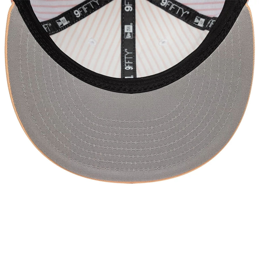This is a New Era Pinstripe Pastel Orange Retro Crown 9FIFTY Adjustable Cap 2