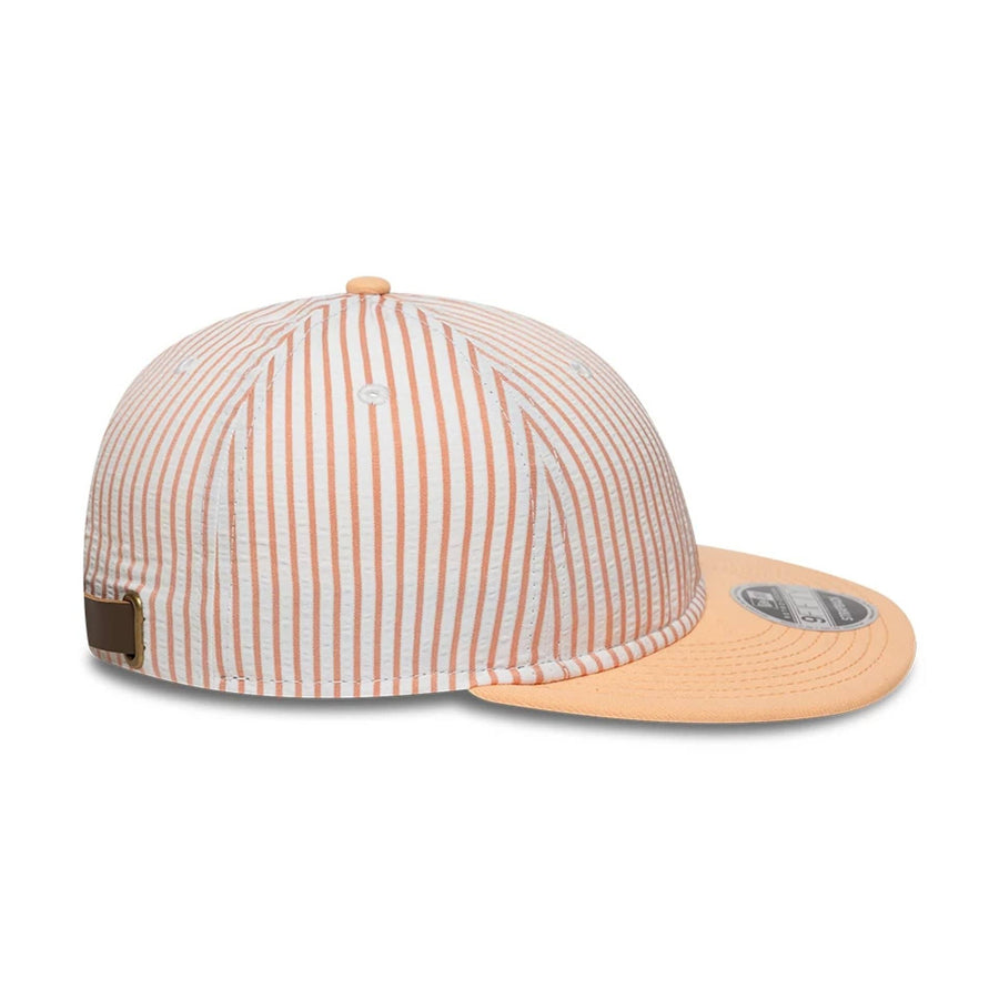 This is a New Era Pinstripe Pastel Orange Retro Crown 9FIFTY Adjustable Cap 7