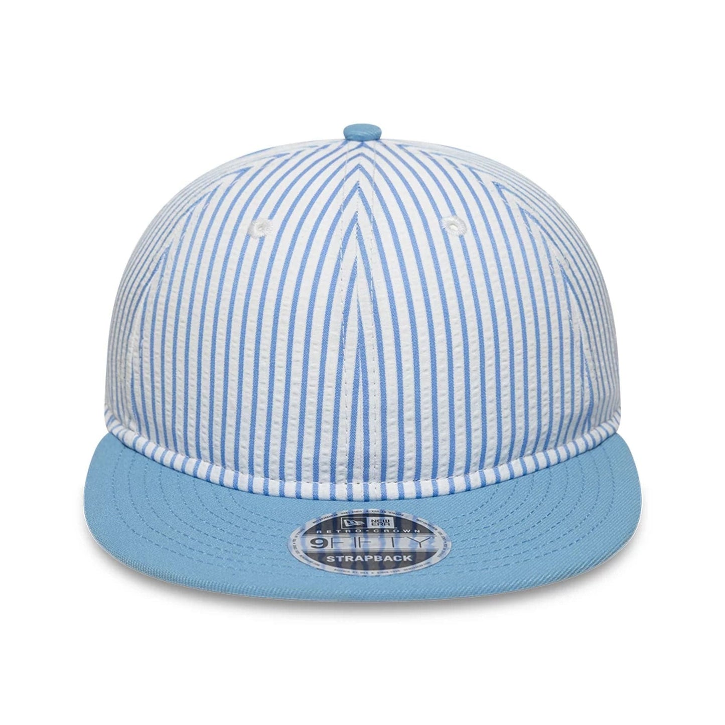 This is a New Era Pinstripe Pastel Blue Retro Crown 9FIFTY Adjustable Cap 4