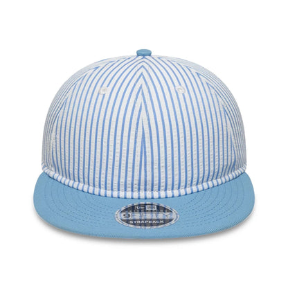 This is a New Era Pinstripe Pastel Blue Retro Crown 9FIFTY Adjustable Cap 4