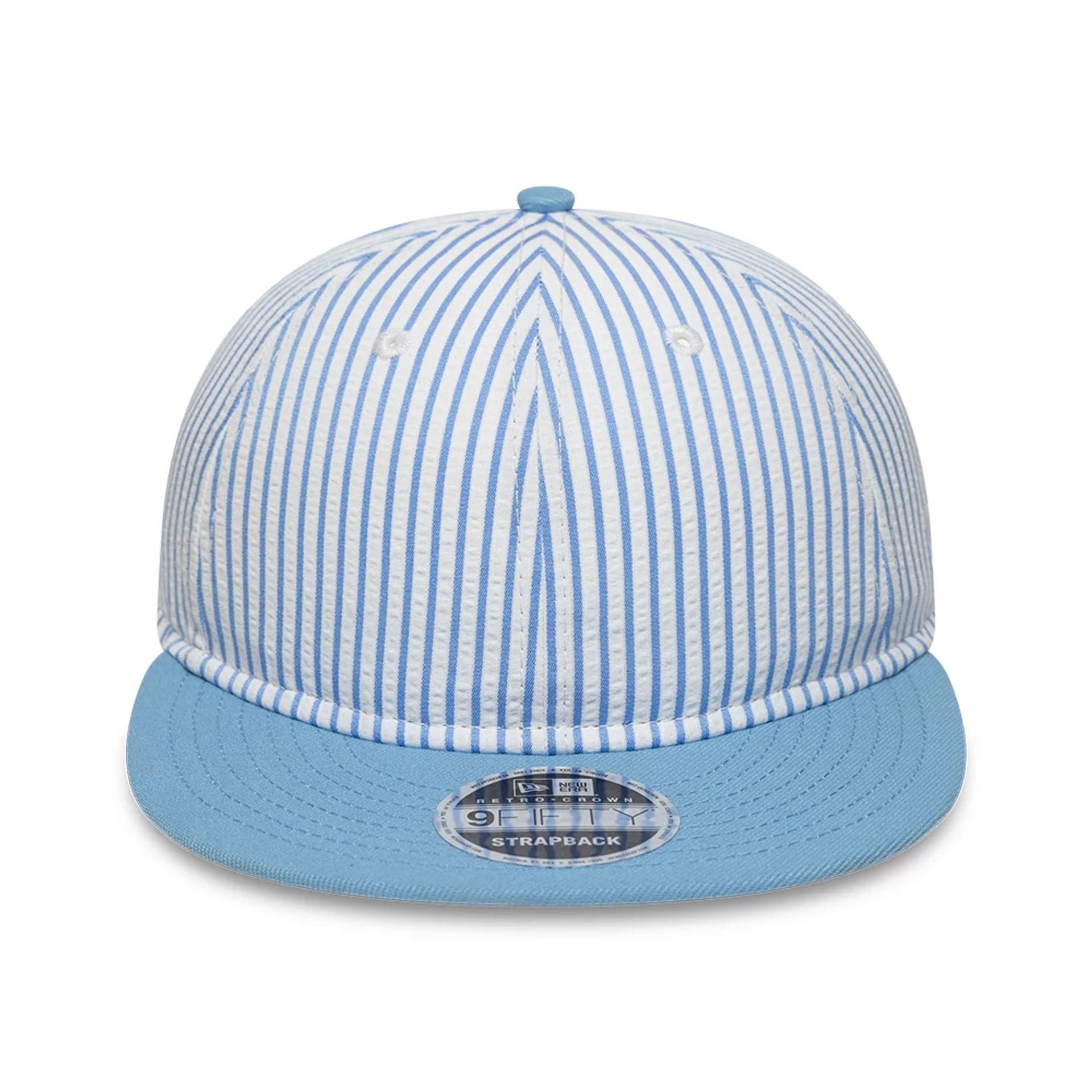 This is a New Era Pinstripe Pastel Blue Retro Crown 9FIFTY Adjustable Cap 4