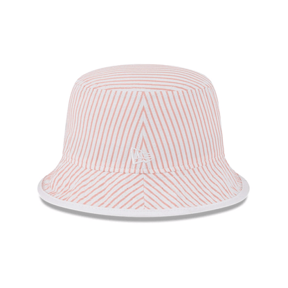 This is a New Era Pinstripe Pastel Orange Bucket Hat 2