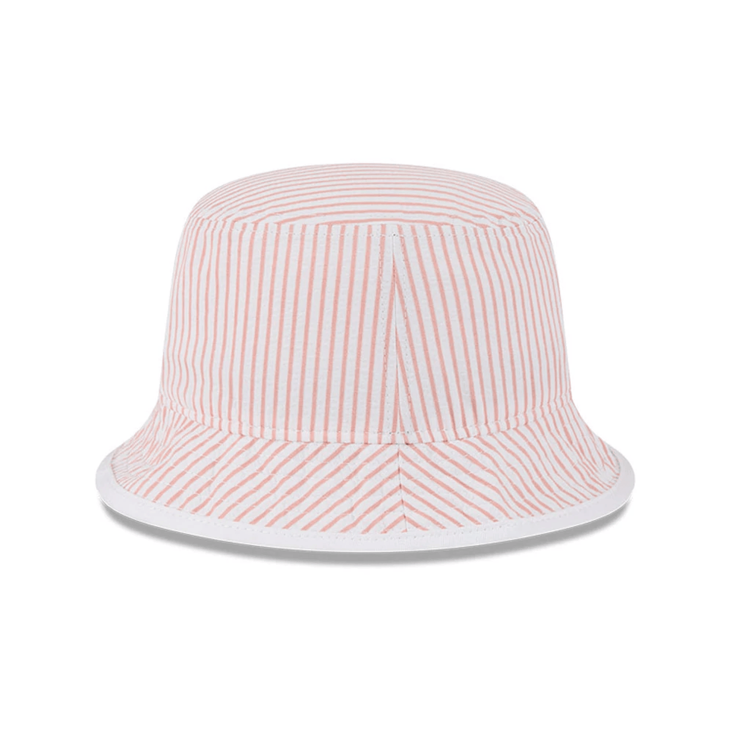 This is a New Era Pinstripe Pastel Orange Bucket Hat 6