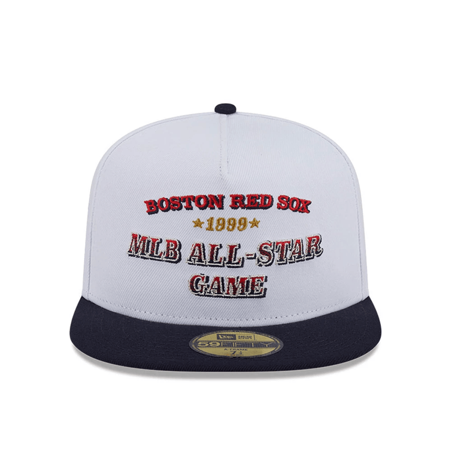 This is a Boston Red Sox Summer Derby White 59FIFTY A-Frame Fitted Cap 3