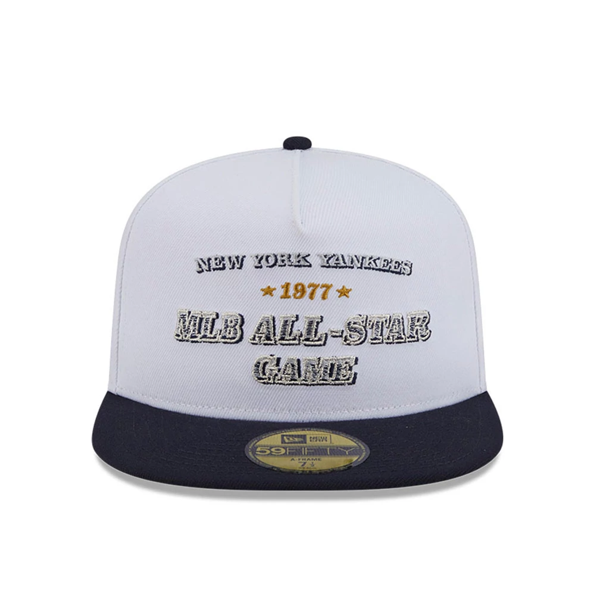 This is a New York Yankees Summer Derby White 59FIFTY A-Frame Fitted Cap 3