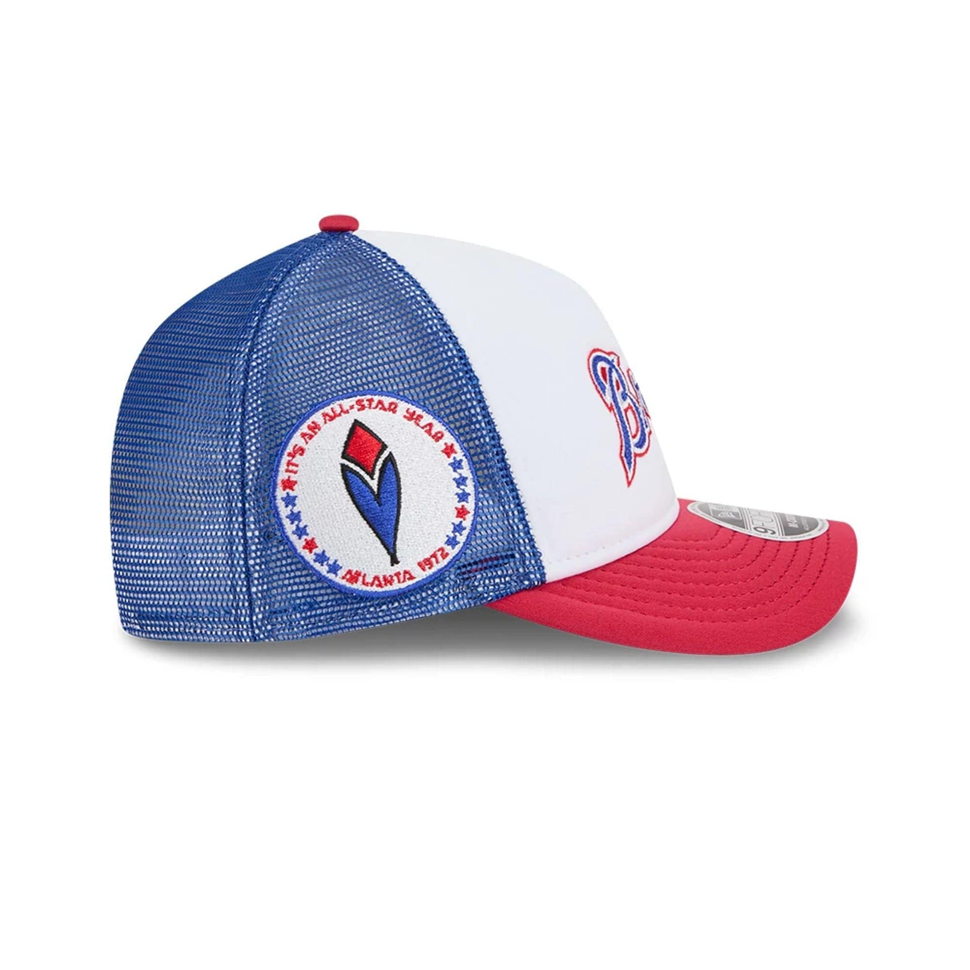 This is a Atlanta Braves Summer Derby White 9FORTY M-Crown A-Frame Adjustable Cap 5