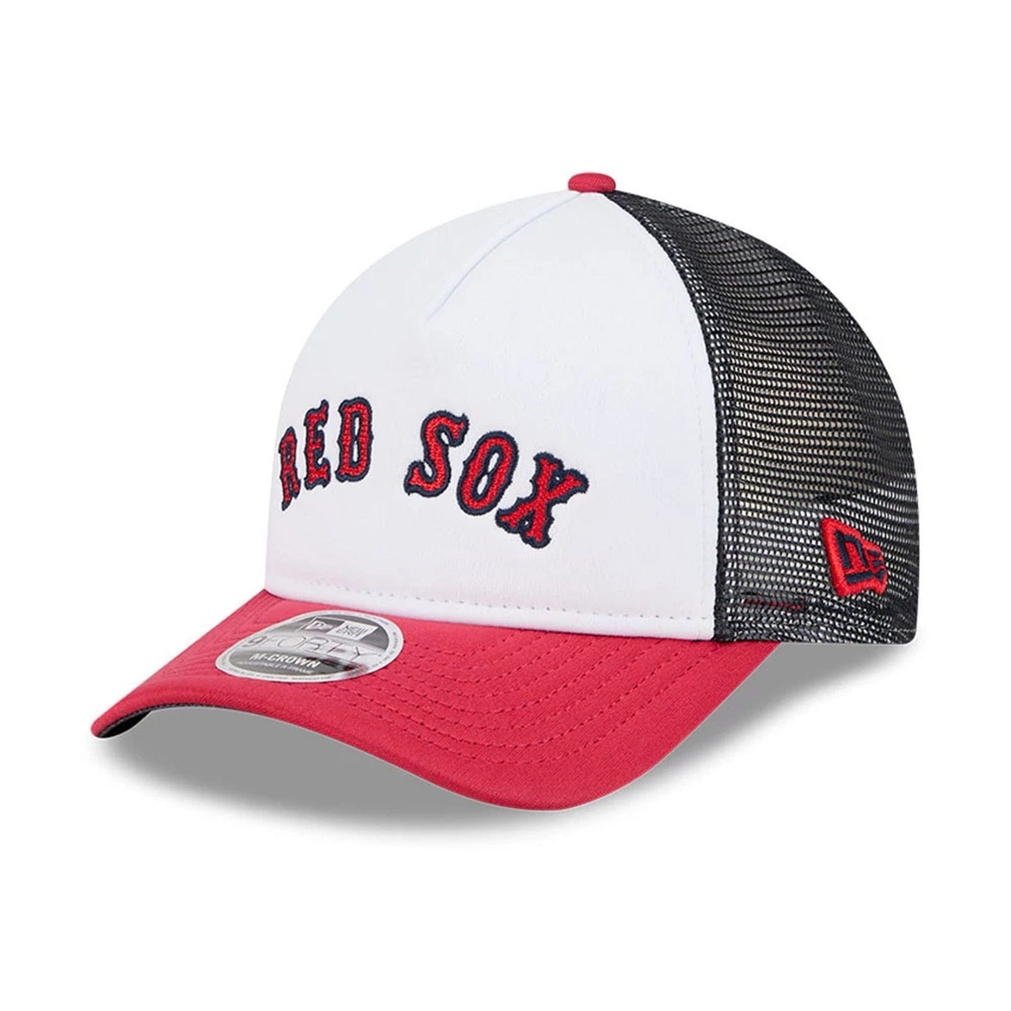 This is a Boston Red Sox Summer Derby White 9FORTY M-Crown A-Frame Adjustable Cap 4
