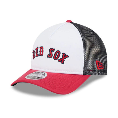 This is a Boston Red Sox Summer Derby White 9FORTY M-Crown A-Frame Adjustable Cap 4