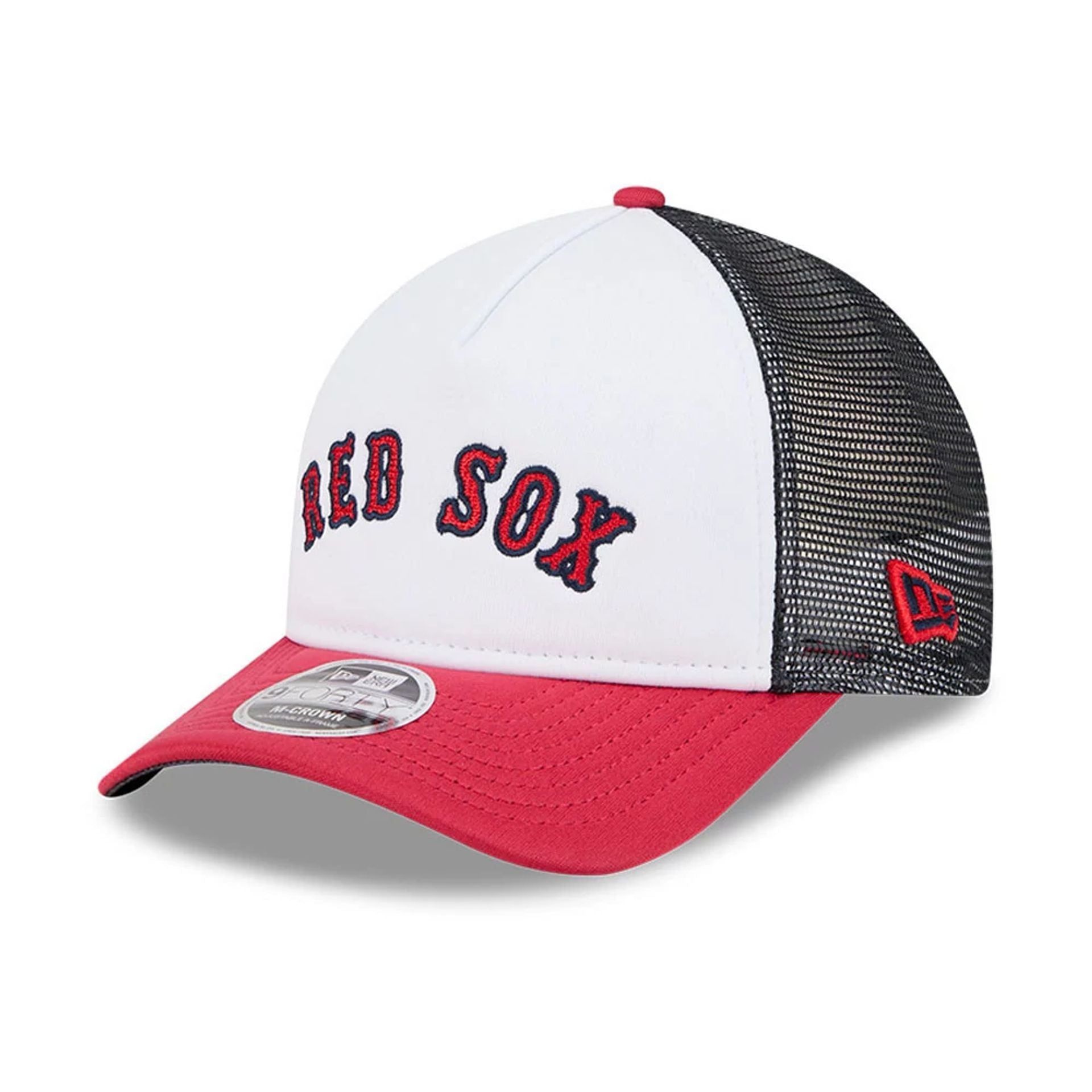 This is a Boston Red Sox Summer Derby White 9FORTY M-Crown A-Frame Adjustable Cap 4
