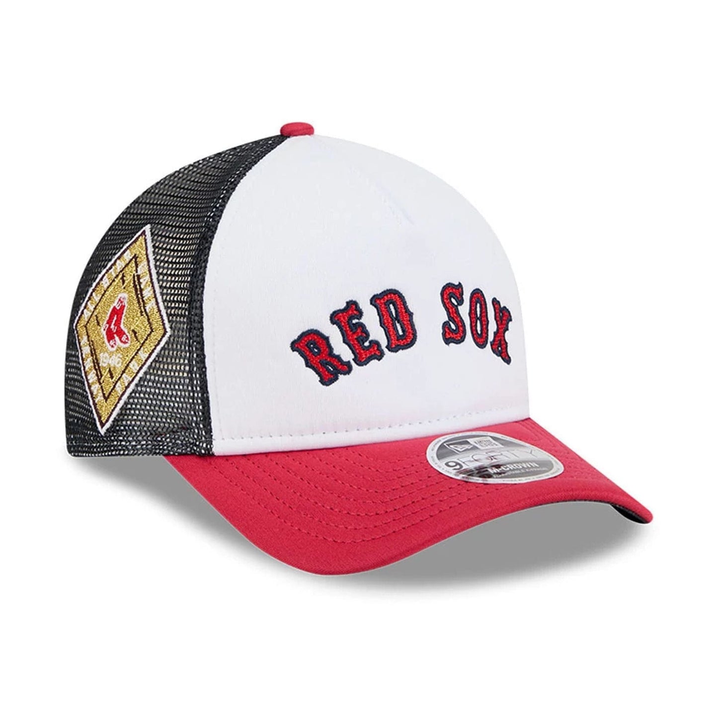 This is a Boston Red Sox Summer Derby White 9FORTY M-Crown A-Frame Adjustable Cap 1