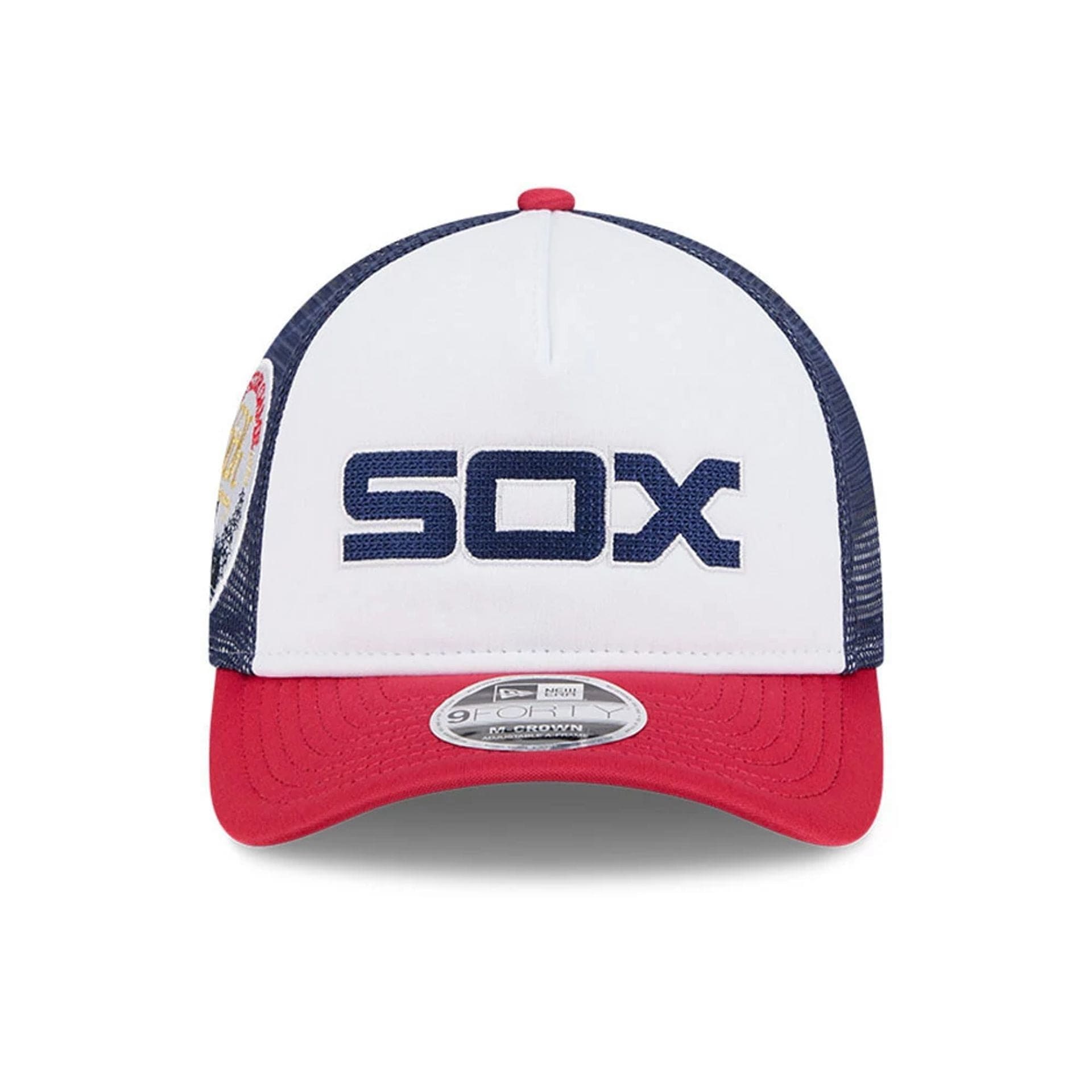 This is a Chicago White Sox Summer Derby White 9FORTY M-Crown A-Frame Adjustable Cap 3