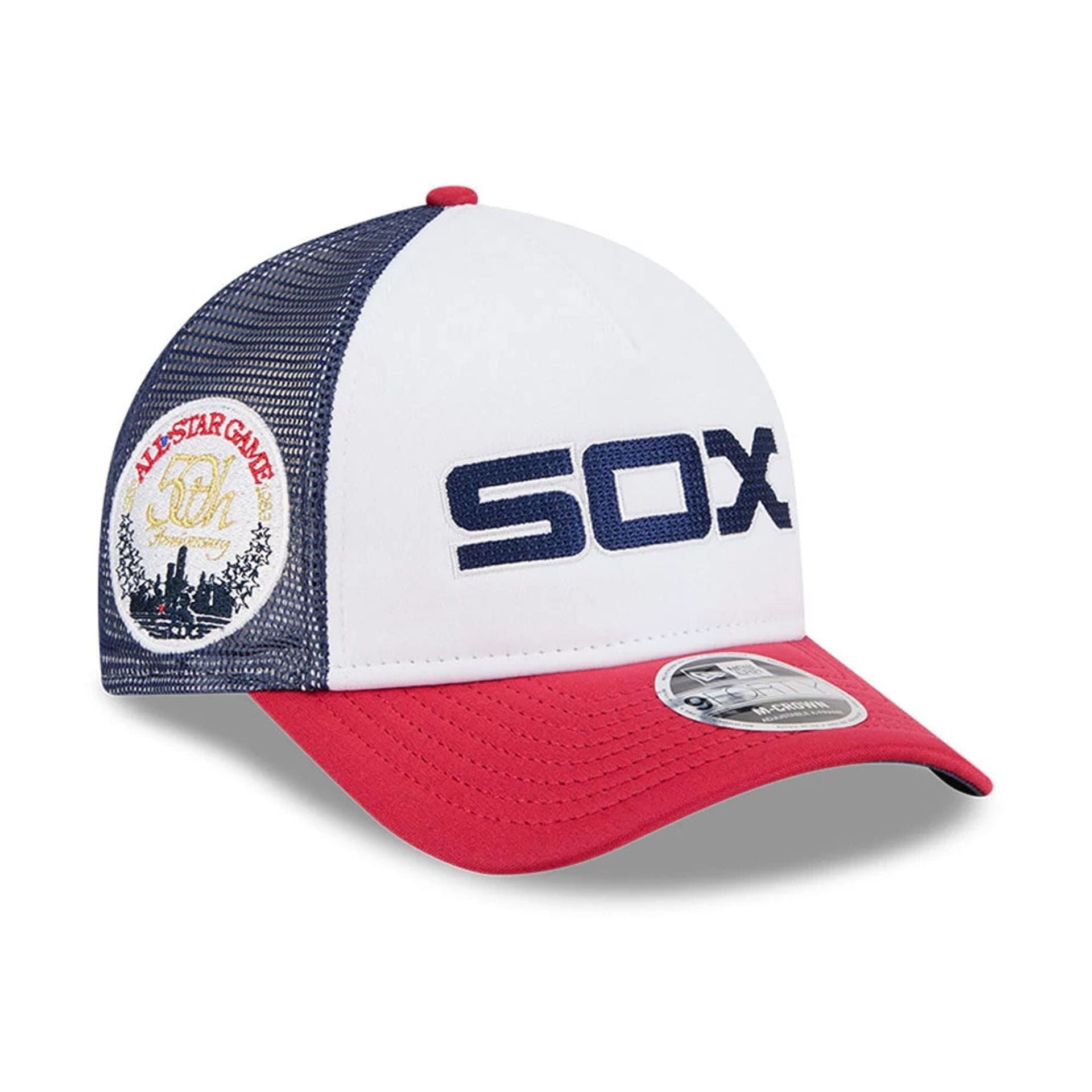 This is a Chicago White Sox Summer Derby White 9FORTY M-Crown A-Frame Adjustable Cap 1