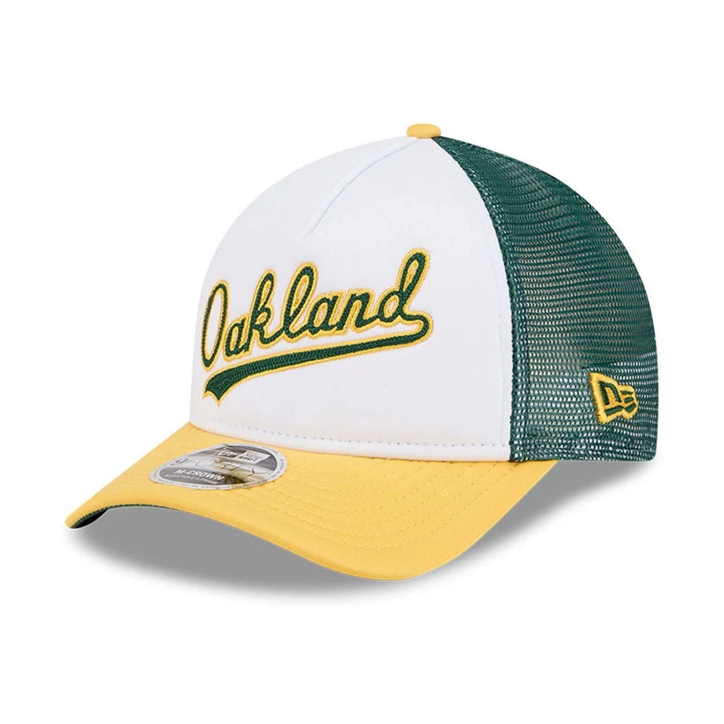 This is a Oakland Athletics Summer Derby White 9FORTY M-Crown A-Frame Adjustable Cap 4