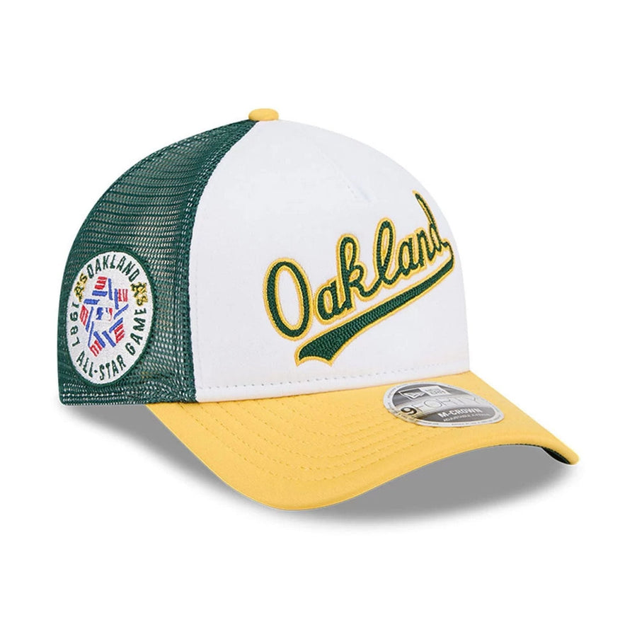 This is a Oakland Athletics Summer Derby White 9FORTY M-Crown A-Frame Adjustable Cap 1