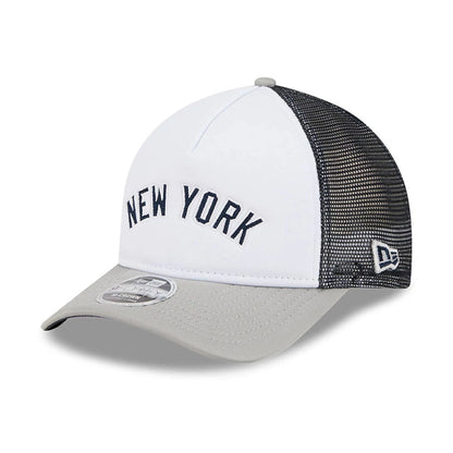 This is a New York Yankees Summer Derby White 9FORTY M-Crown A-Frame Adjustable Cap 4
