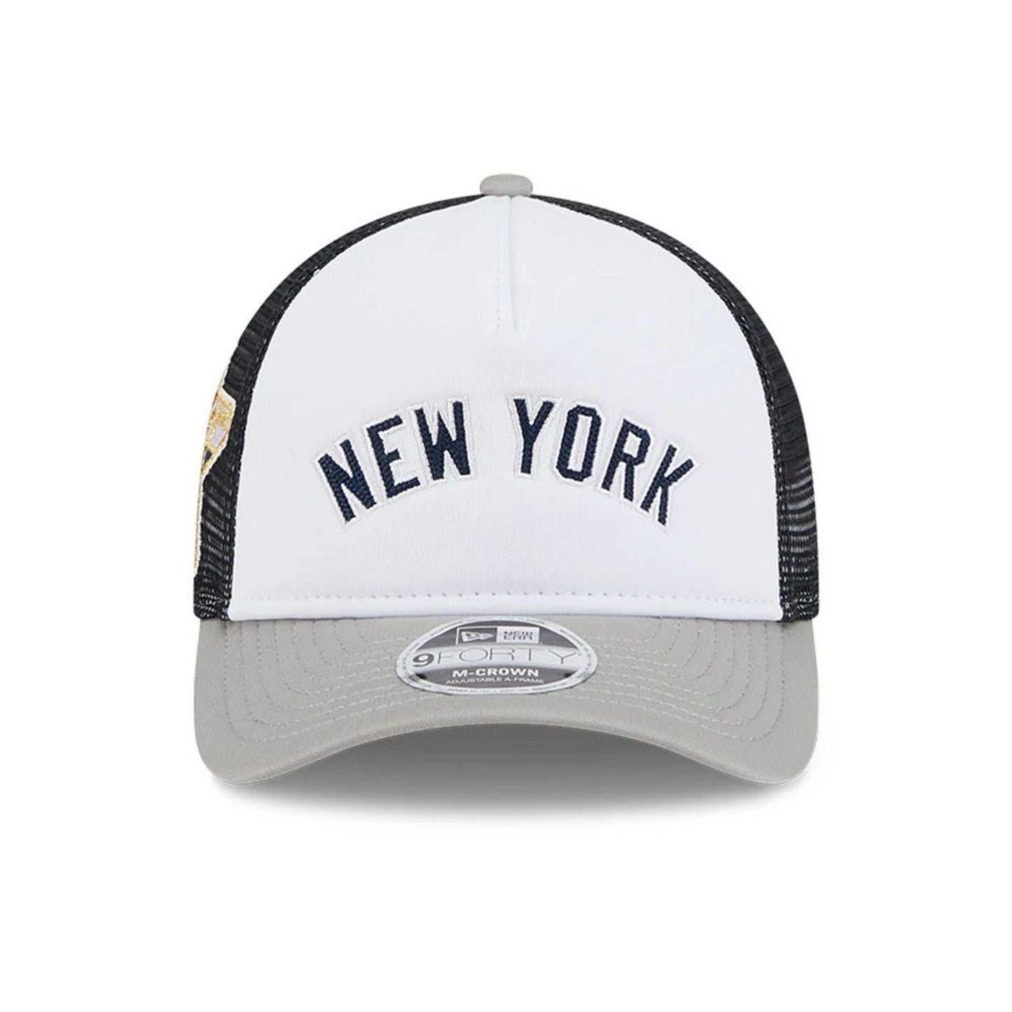 This is a New York Yankees Summer Derby White 9FORTY M-Crown A-Frame Adjustable Cap 3