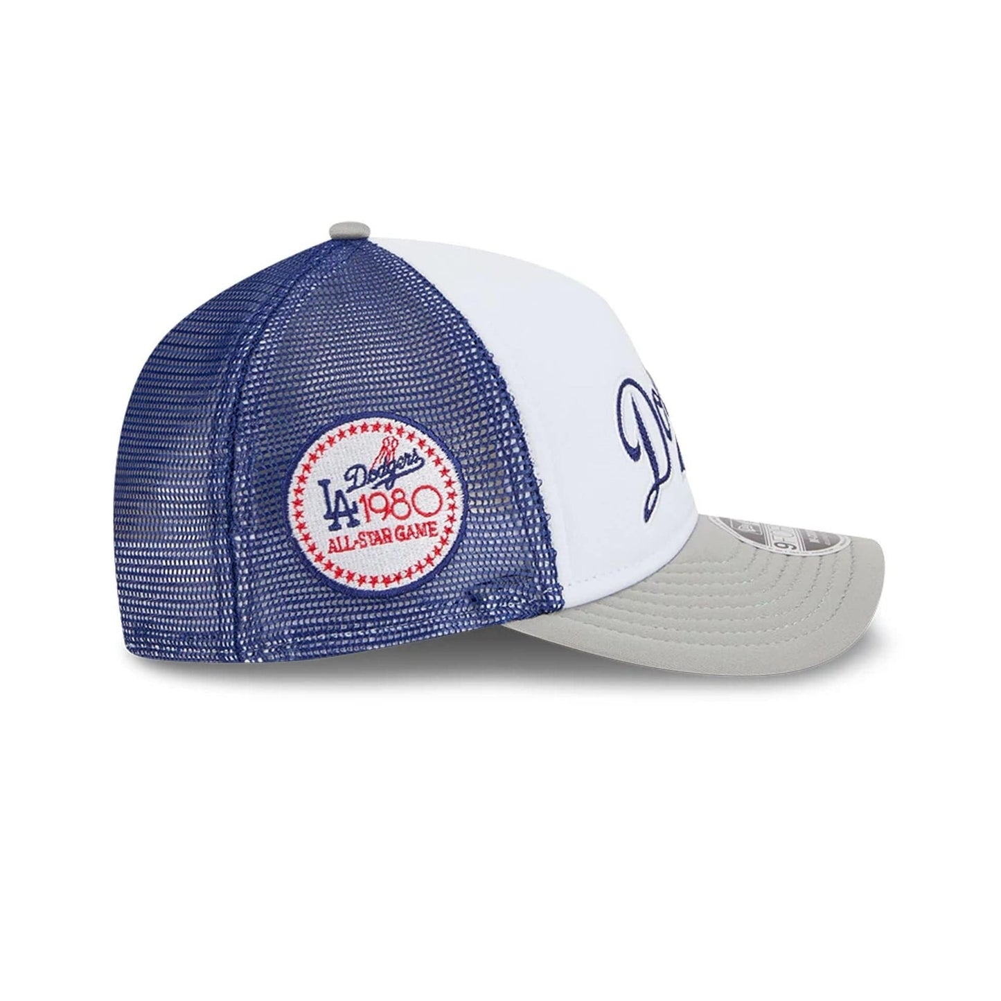 This is a LA Dodgers Summer Derby White 9FORTY M-Crown A-Frame Adjustable Cap 5