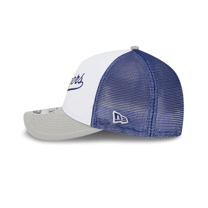 This is a LA Dodgers Summer Derby White 9FORTY M-Crown A-Frame Adjustable Cap 6