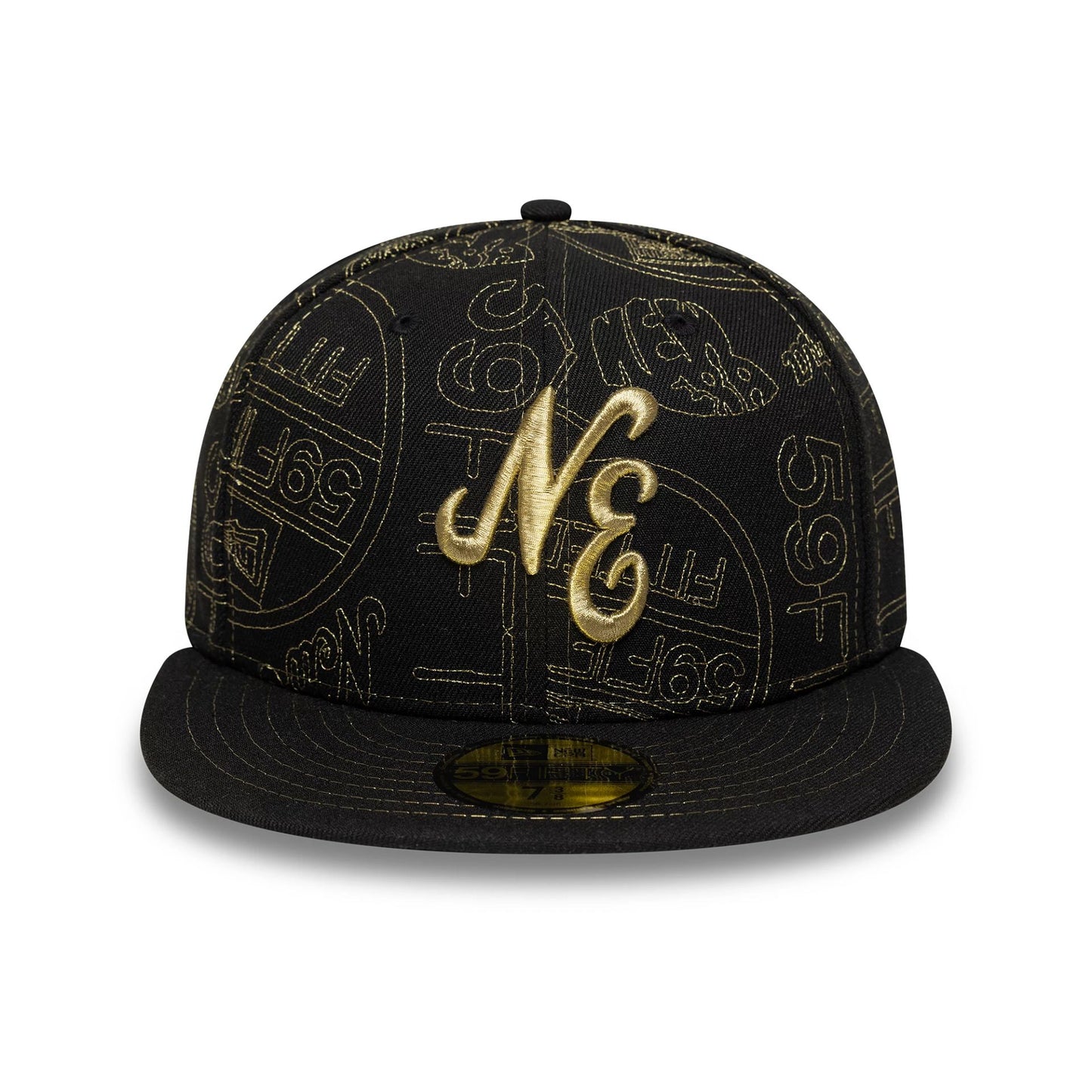 Pictured is this New Era Sticker 59FIFTY Fitted Cap in black. 2